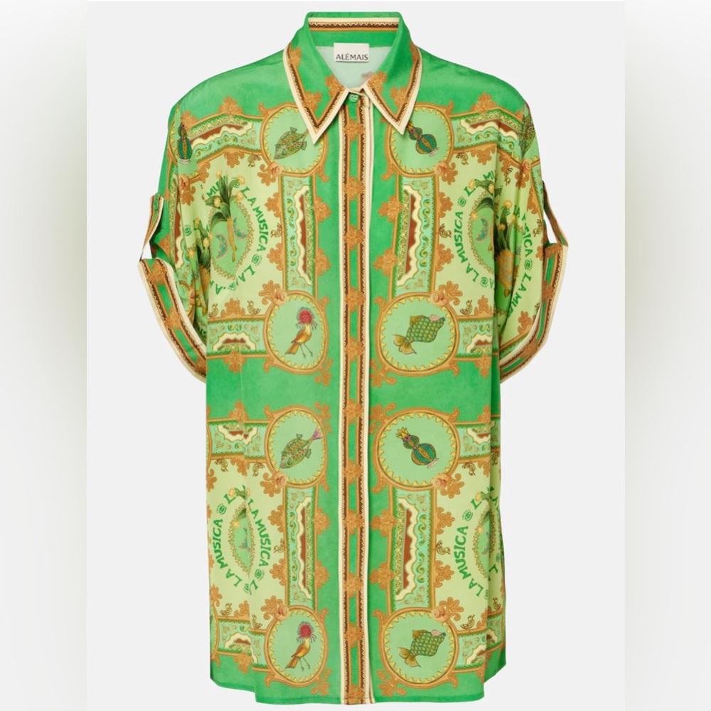 ALEMAIS La Musica Vibrant Green and Gold top